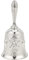 GORGECRAFT 4.4 Campanas de Mano Talladas Antiguas Campanas de Llamada de Boda Antiguas Delicadas Campanas de Cena Escolar Campanas de Templo Campanas para Fiestas Capilla (Plata)