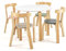 DREAMADE Kindertisch mit 4 Stühlen, Kindersitzgruppe aus Massivholz, Kindermöbel Set, Sitzgruppe für Kinder Mädchen und Jungen (Rund-Bunt)