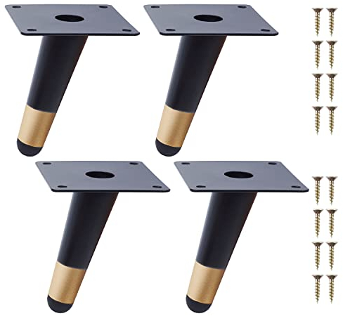 Pieds de Meuble 4Pcs Pieds de Table Oblique Cône Pieds de Canapé Pieds d'armoire en Métal pour Armoire Chaise Table Basse (10cm Hauteur)