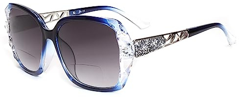 JM Bifocal Reading Sunglasses, Oversized Sun Reader Glasses for Women UV Protection Outdoor