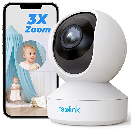 Reolink PTZ Überwachungskamera WLAN Kamera Innen, 355°/50° Schwenkbare WiFi IP Kamera Indoor mit 3X Optischem Zoom, 2,4/5,0 GHz WiFi, Pan Tilt, E1 Zoom (Generalüberholt)