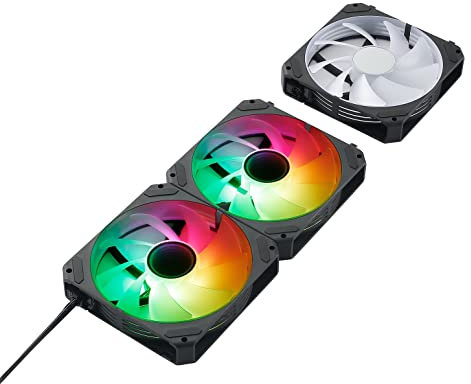Abysm Gaming Arclight 2.0 ARGB Kit 3 en 1 Black – Pack de 3 Ventiladores 120mm con Iluminación ARGB, Conexión en Serie (Clic&Go), PWM, 1500 RPM – Negro