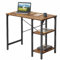 CubiCubi Small Computer Desk, 90 cm Home Office Desk with 2 Storage Shelves on Left or Right Side, Study Writing Desk with Storage Board, Rustic Brown
