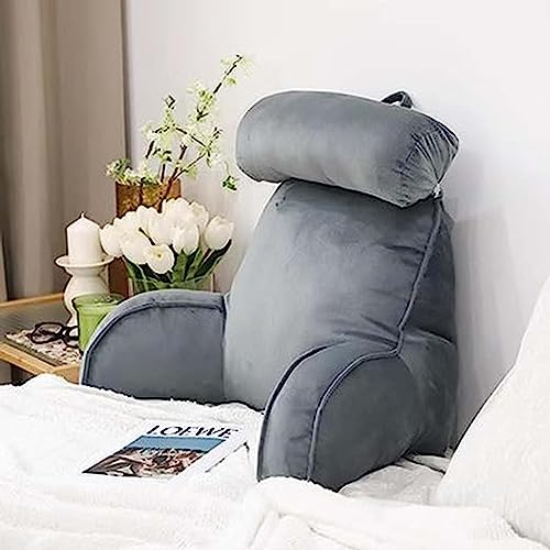Kongdson Lesekissen für Home Office Stuhl Sofa Bett, Rückenstützkissen Sofa mit Armlehnen Nackenstütze zum Lesen, Spielen, Entspannen oder Fernsehen, abnehmbare Nackenrolle