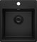 PRIMAGRAN Evier Cuisine en Granit Tout Noir 38x44cm, Lavabo 1 bac + Kit de Vidage, Évier à Encastrer au meuble 40cm - Riga Easy