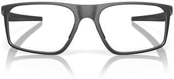 Oakley Ox8183 Fledermaus-Flip-Brillenrahmen für Herren, rechteckig, verschreibungspflichtig, Satinierter leichter Stahl/Demo-Linse, 58 mm