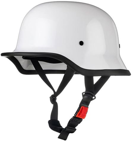 Mezzo Casco Jet Moto Retrò Casco Scodella Portatile,ECE Omologato Mezzo Elmetto Da Moto Vintage Caschi Cromwell Stile Tedesco Scooter Cruiser Unisex Casco Da Motociclista 11,XXL:63-64CM