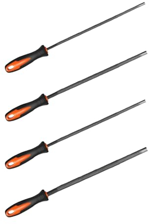 GIONAR 4 Stück Feile für Kettensäge, teilig mit Griffen Feilenset, für Kettensägen, motorsägenhalter, Pferd feile kettensäge, 3,2 mm/ 4,0 mm/ 4,8 mm/ 5,5 mm, Geeignet für Heimwerker und Profis