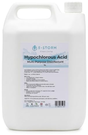 Hypochlorous Acid, HOCL, Antibacterial Multi-Purpose Cleaner, Effective Disinfectant, Eco cleaner that Kills 99.99% of Bacteria & Viruses, Non-toxic, Child and pet-Friendly, 5 Litres