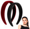Sibba 2 Stück Haarreifen Samt Stirnbänder für Damen Vintage Modisches Haarbänder Stoff Haarreif Rutschfest Haarschmuck Kopfband Haarwickel Sommer Elegant Headband für Mädchen Frauen (Weinrot Schwarz)