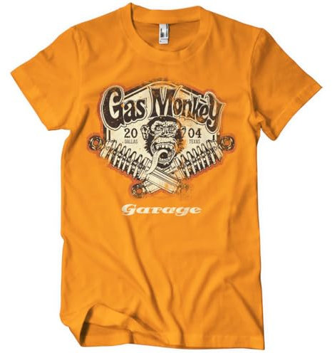 Gas Monkey Garage Licenza Ufficiale Spring Coils T-Shirt da Uomo (Arancia), Small