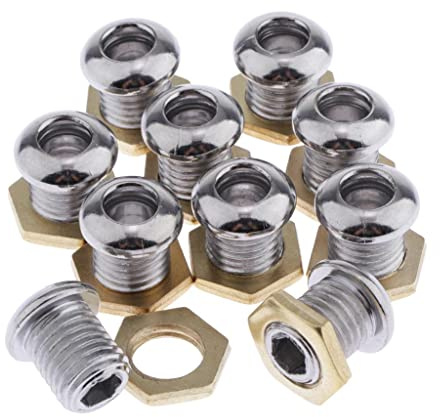 pistro Air Vent Drum Part 1/5.1 cm Chrome with Gaskets Nut Set for Bass Tom Snare Drum Kit