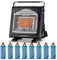 KEMPER - Chauffage à gaz portable 1700W Systèmes Sécurité intégrés + 8 cartouches de gaz Butane Autonomie 2h30