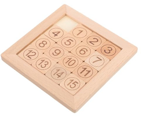 Garneck Holz Schiebepuzzle Mit 15 Zahlen - Lernspielzeug Für - Fördert Denkfähigkeiten Und Mathekompetenz Ideales Schiebespiel Für Jungen Und Mädchen