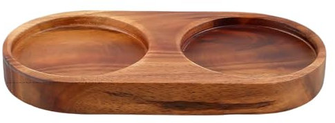 Salt and Pepper Mill Tray, Wooden Shaker Holder, Dining Table Protector, Elegant & Sturdy Design, Perfect for Organizing Grinders Under 2.4 Inches, Ideal Kitchen Accessory