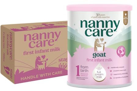 Nannycare Goat Based First Infant Milk – Stage 1 (From Birth) | Baby Powder Made from Whole Goats Milk | Nutritionally Complete Formula for Combination or Bottle Feeding – 800g (6 Pack)