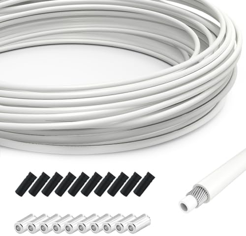 TAPKUA 10m Gaine de Câble de Dérailleur de Vélo Blanc Diamètre 4 mm, Coque Extérieur Avec Embouts