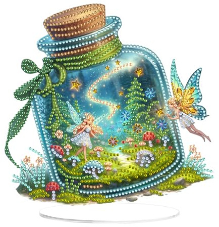 EOBROMD Diamond Painting Desktop Deko Zauberflasche, DIY 5D Diamond Painting Fantasie Aufsteller, Diamant Painting Bilder Tischdeko Kunst Set für Geschenk Heimdekoration
