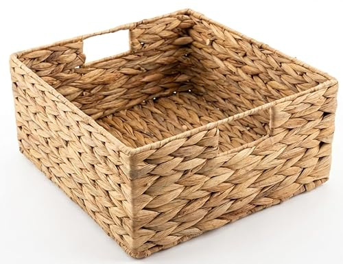 Kallax Panier de rangement tressé avec anse en jacinthe d'eau