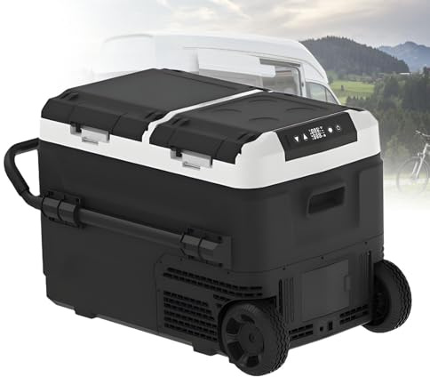 Congélateur voiture, Réfrigérateur mobile -20°C, glacière compresseur rechargeable avec Bluetooth, silencieux pour camion, van, camping, pique-nique,Withbattery-50L