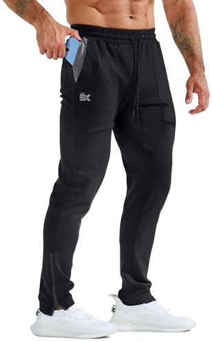 BROKIG Mens ZeroArmor Gym Joggers Jogging Bottoms Running Trousers | Slim Fit Tracksuit Bottoms, Casual, Sports, Training, Track Pants, Zip Pockets, Uncuffed, Tapered,Ankle Zip,Elasticated Waist
