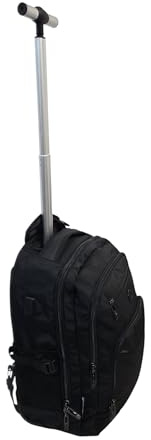 URBANFEEL Mochila con Ruedas y Asa Telescópica, Color Negro, Múltiples Compartimentos, Maleta de Viaje Portátil, 40L