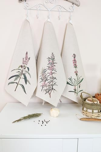 Geschirrtuch-Set 6er-Set 45x60 cm – Provence, Küchentuch, Trockentuch | Saugstarke Küchentücher, waschbar 60 °C, fusselarm – für Geschirr, Gläser und Arbeitsflächen