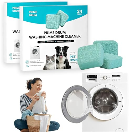 Prime Drum Washing Machine Cleaner, Tiefenreinigung, Beseitigt Unangenehme Gerüche Und Tierhaare, Schont Ihre Kleidung, Einfache Anwendung, Kompatibel Mit Allen Waschmaschinen (48)