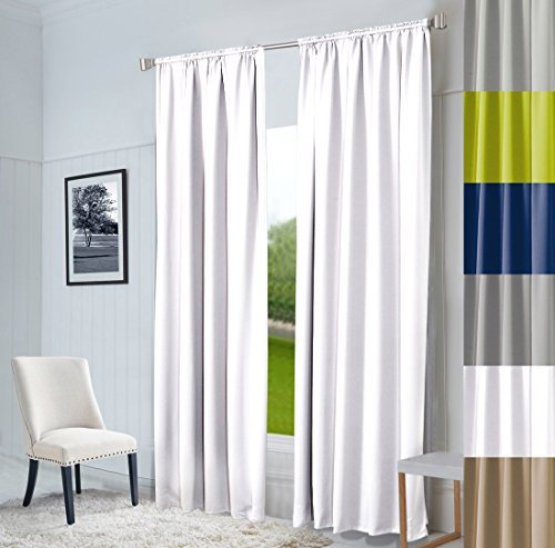 Sun World Hochqualitativer Vorhang nach Maß Oxford, Gardine nach Maß, Kräuselband, Schlaufen, Blickdicht, 6, Maßanfertigung, Gardinen nach Maß, (Weiß, 70cm)