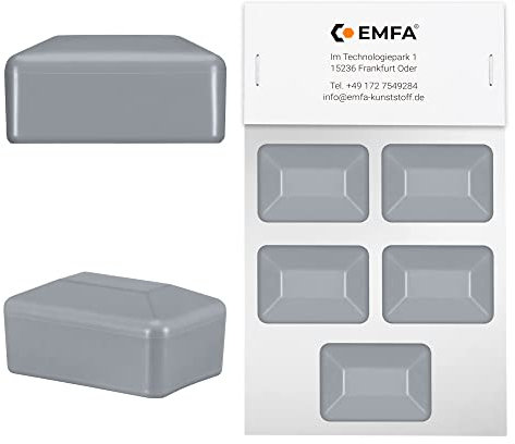 EMFA Fence Post Caps rectangular 60x40 (2,36x1,57 inch) Grey RAL 7040 Plastic 5 pcs.