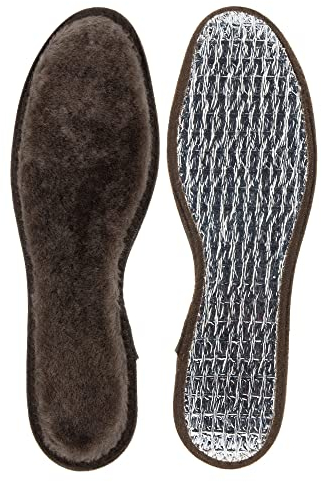 GreenFeet Einlegesohlen aus echtem Lammfell mit Aluboden, Gr. 36-47, Damen, Herren, extra warme Füße mit gratis 5h Wärmebooster, nachhaltige Wärmesohlen, Wintersohlen (37 EU)