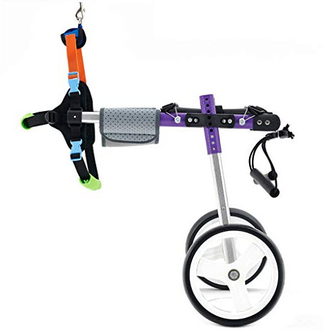 Kinderwagen, Hunderollstuhl Hundemobilitätsgurt, Rollstuhl für die hintere Stütze, einstellbarer Rollstuhl aus Aluminiumlegierung für Haustiere / Katzenhunde für die Rehabilitation der Hinterbeine