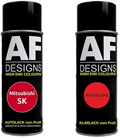 Autolack Spraydose Set für Mitsubishi SK Palma Red Basislack Klarlack Sprühdose 400ml