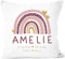 SpecialMe® personalisierbarer Kissen-Bezug zur Geburt Regenbogen Herzen Namenskissen Baby Mädchen weiß 40cm x 40cm