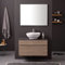 Kiamami Valentina Mobile bagno sospeso 90cm quercia naturale, top antracite, lavabo da appoggio Sole