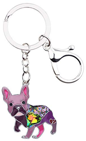 DOWAY Cute Französische Bulldogge Hund Schlüsselanhänger Schlüsselring Kreative Tier Dekor Bulldogge Geschenk