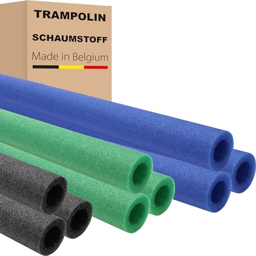 AWM Trampolin Schaumstoff 100 cm Schaumstoffrohre Schaumstoffpolster Stangenschutz Made in EU (Blau, 12 Stück)