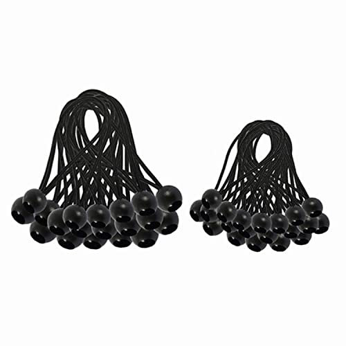 LATRAT 30 Pcs Tendeur Elastique, Tendeur Bache, Tendeur Boule, Tendeur Élastique pour Pavillon, Bâche, Camping, Tente, Rideaux Harnais d’Extension(150mm and 200mm)