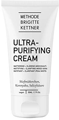 ultra-purifying cream 1 x 50ml - ausgleichende Gesichtspflegecreme | speziell für fettige Haut | vegan | unterstützt natürlichen Hautfunktionen | mit Avocadoöl, Ackerstiefmütterchen und Salizylsäure