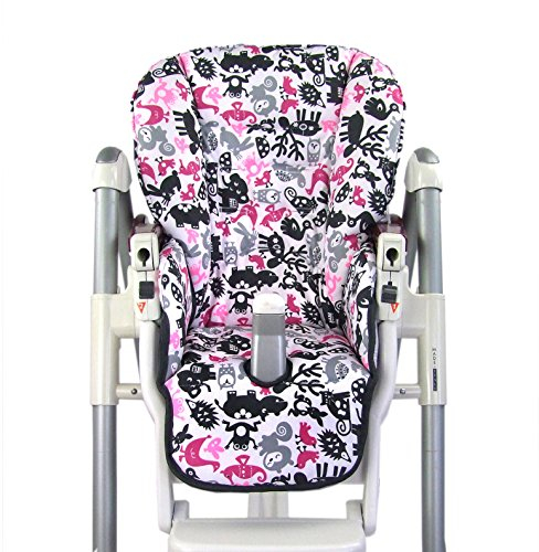 BAMBINIWELT Ersatzbezug Sitzkissen Bezug kompatibel mit Peg Perego Prima Pappa-Diner (pinke Tiere)