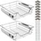 Vigevee 50cm Teleskopschublade 25 Kg Tragkraft Küchenschublade Küchen Regal Teleskopschublade aus Metall Haushalt Teleskopschublade Schrankauszug 2 Stück