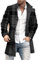 Langarm Jacke Herren Slim Fit Stehkragen Knopfleiste Tweed-Mantel Herren Mittlere Länge Einfarbig/Kariert Casual Jacke Herren Täglich Pendeln All-Match Mode Jacke Herren DY-13 XL