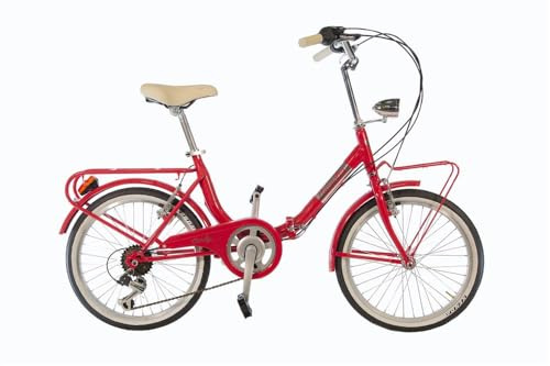 Bicicleta de bicicleta con 20 casillas plegables para cambio Shimano de 6 V (rojo)