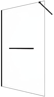 Vente-unique - Paroi de douche à l'italienne avec porte-serviette - 120 x 200 cm - Noir mat - Verre trempé - KRISTEN