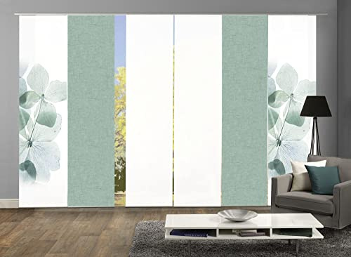 6er-Set Schiebegardinen MARCELLA blickdicht, Höhe 245 cm, mint