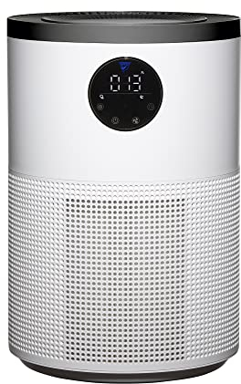 Daewoo Smart Air Purifier With WIFI, Ultra Quiet, 4 Speed Settings, 24 Hour Timer, Night Mode, HEPA 13 Filter That Captures Allergens, Pet Hair, Smoke, Odour And Large Dust Particles For Cleaner Air