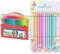 Faber-Castell 155579 - Filzstift Connector, im Koffer, 80-teilig, 1 Stück & 201910 - Buntstifte Sparkle Pastell, 12er Metalletui