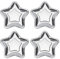 Lot de 20 Assiettes en Carton en Forme d'étoile pour fête, événement, dîner, gâteau, apéritif, Dessert, Mariage, Pique-Nique, Argent