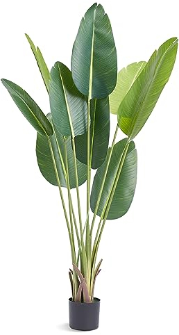 VEVOR Arbre Artificiel 1524 mm Plante Artificielle PE Palmier Oiseau du Paradis Faux Arbre Vert avec Pot 152x128 mm Fausse Plante Décoration pour Maison Bureau Centres Commerciaux Intérieur Extérieur