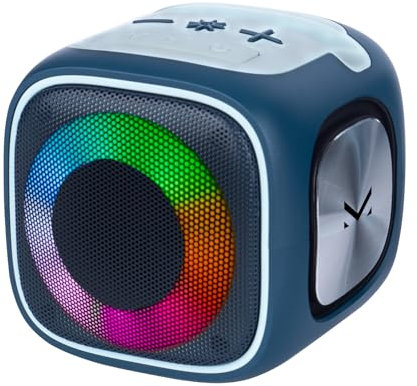 Majestic FIRE 3 – Speaker bluetooth portatile, 9 effetti luci LED, ingressi USB/microSD/AUX-IN, Batteria ricaricabile, funzione TWS, fessura per appoggio smartphone